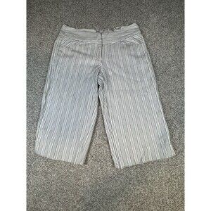 White House Black Market Pants Womens 4 Cropped White Striped